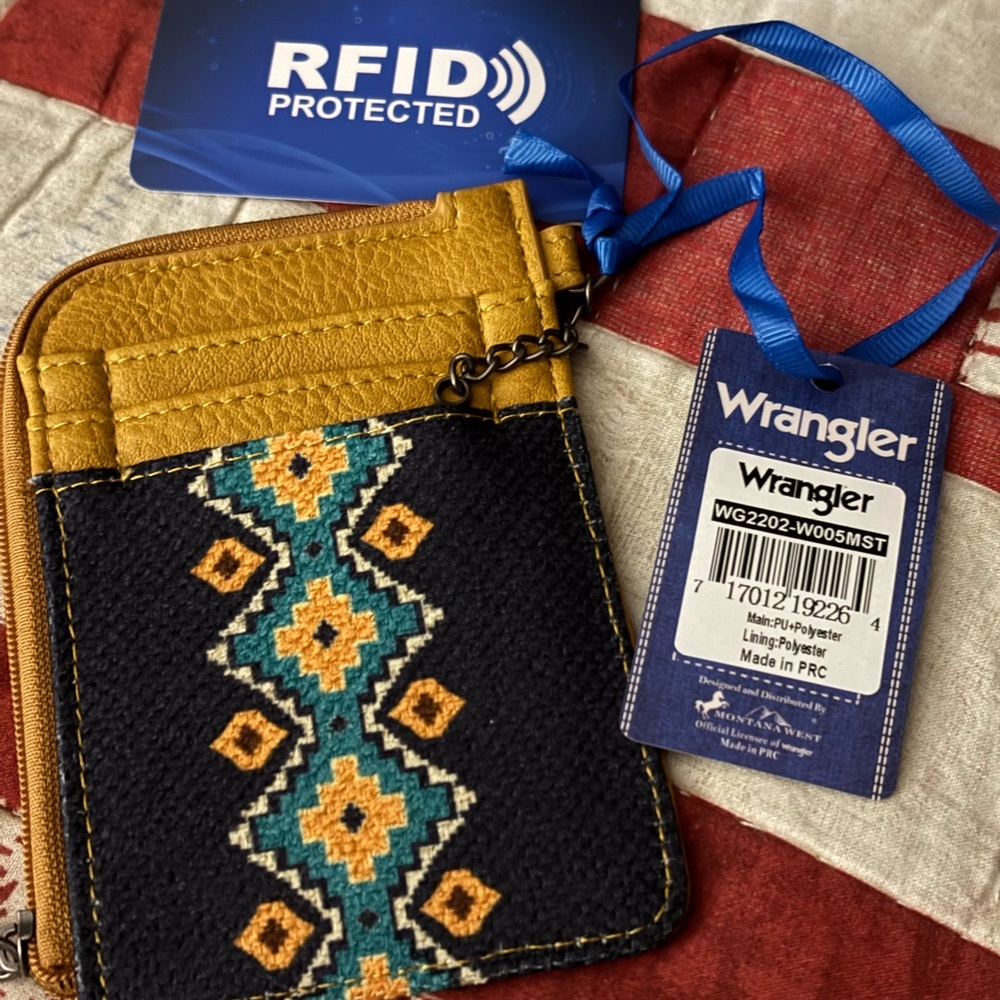 Wrangler Boho Aztec / Mustard Leather Wallet